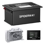 51.2V 105Ah golf cart lithium battery on white background