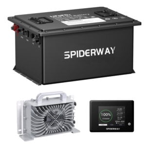 51.2V 105Ah golf cart lithium battery on white background