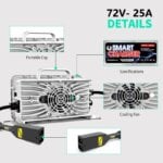 72V 25A EZGO TXT Golf Cart Charger D Style Plug