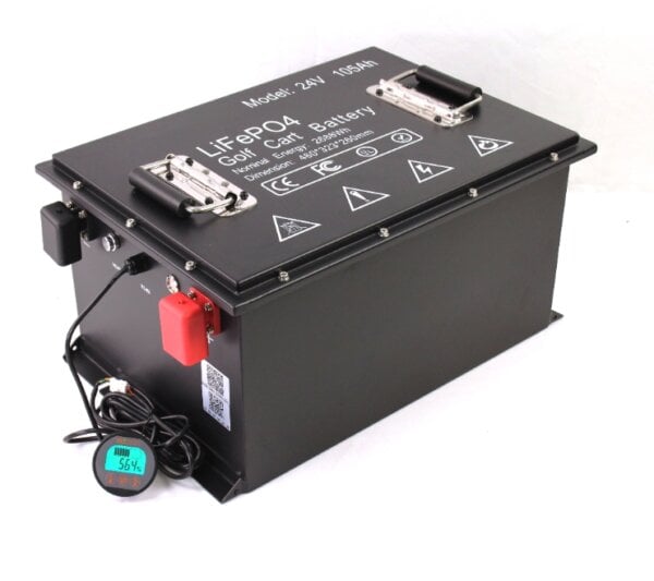 25.6V 150Ah LiFePo4 Battery for AWP GS2646 Scissor Lift Top view of 25.6V 150Ah LiFePo4 battery