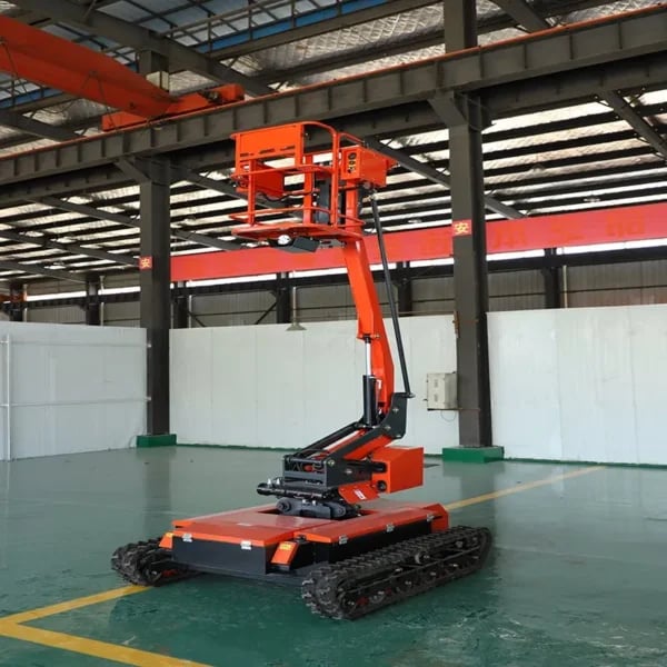 ECAS-100H Electric Crawler Fruit Picker – 8.4m Lift Close-up of ECAS-100H hydraulic lift mechanism