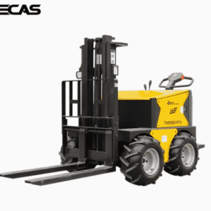 FC-600 electric mini forklift with 0.45 ton capacity on outdoor terrain