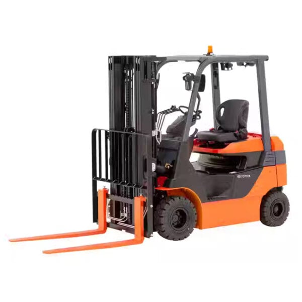 Toyota 8FB30 3-Ton Electric Forklift with Lithium Battery Side view of Toyota 8FB30 lithium forklift