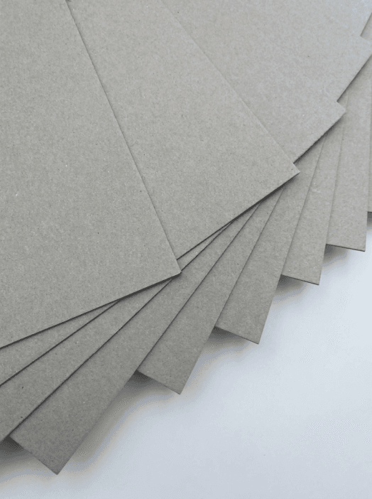 双灰纸3 Layered Grey Chipboard showing Light Grey Liner and Dark Grey Core