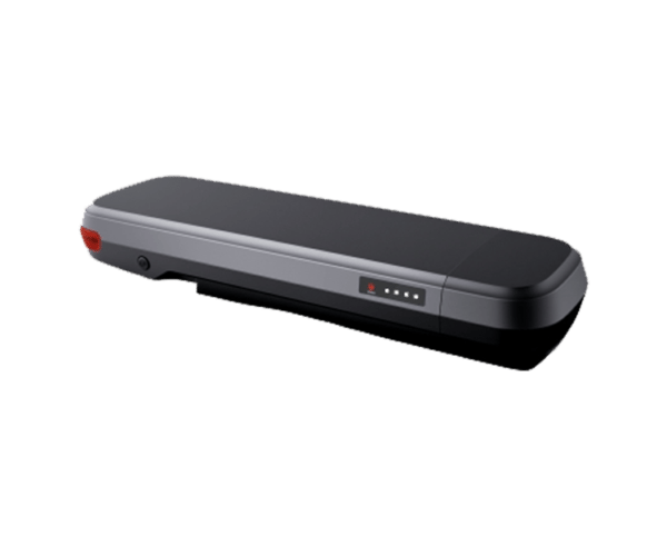 Side view of 36V 14Ah battery pack showing dimensions