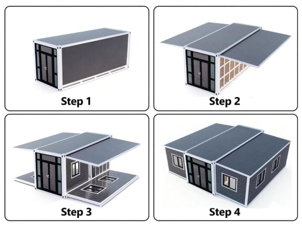 folding container house unfold process