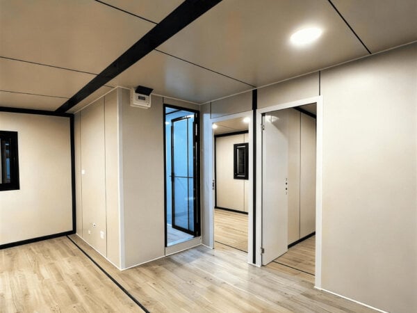 Interior living area of the foldable container house