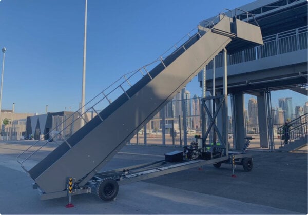 Bliss-Fox Towable Passenger Stairs Bliss-Fox towable passenger stairs for aircraft