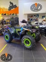 Utility quad bike with trailer hitch for outdoor use
