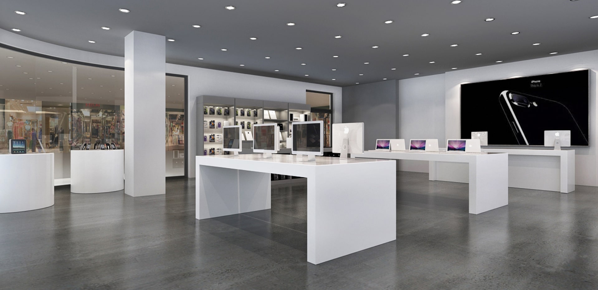 Mira cleaning robot operating in a retail store aisle