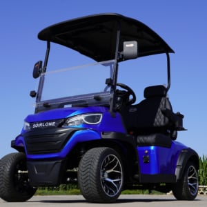 New 2-seater white electric golf cart with modern design