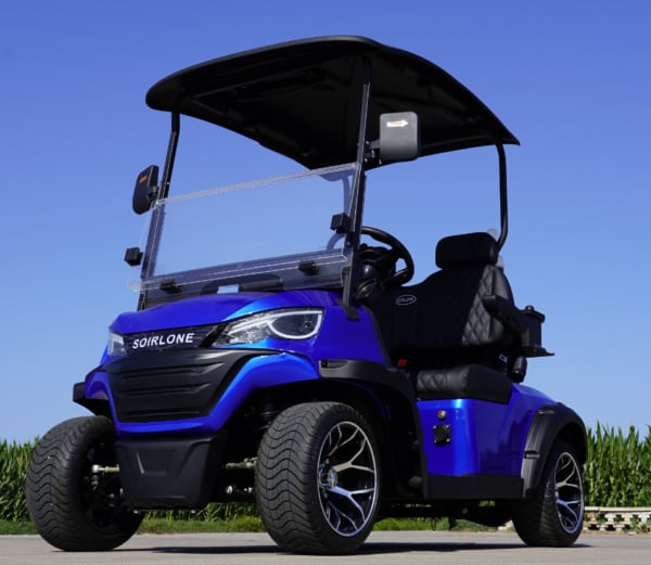 New 2-seater white electric golf cart with modern design