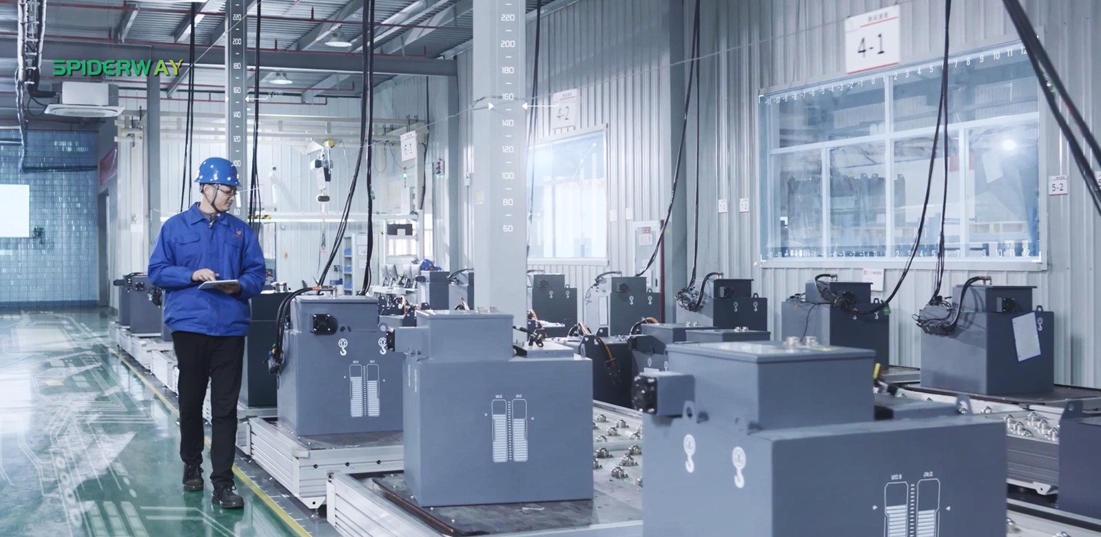 Automated SPIDERWAY LiFePO4 battery manufacturing line
