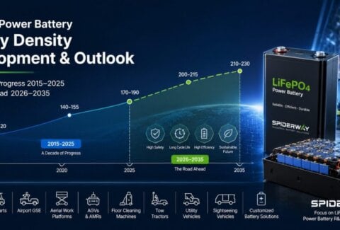 Chart showing LiFePO4 battery energy density progression from 2015 to 2035