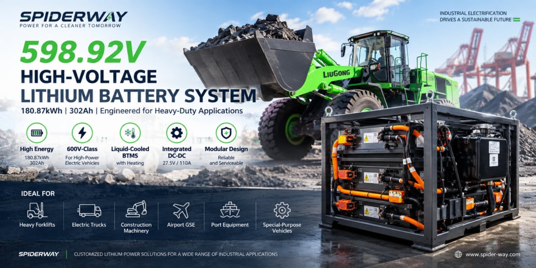 598.92V 180.87kWh high-voltage lithium battery system for heavy-duty electric machinery