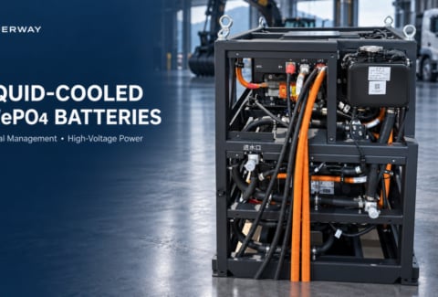 Liquid-cooled LiFePO4 battery pack for industrial electric machinery