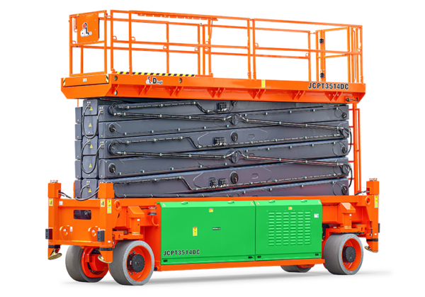 JCPT3514DC electric large scissor lift with 35.00m working height and 750kg safe working load