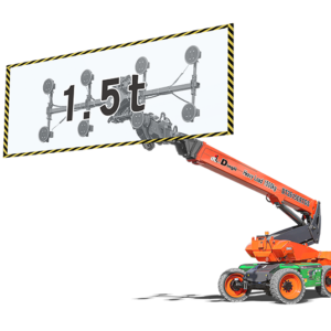 BT2615ERTGS glass attachment boom lift with eight suction cups rated at 1,500 kg for building decoration materials